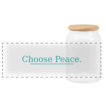 NOUVEAU -- Choose Peace – Design de citation inspirante ! - Boîte à biscuits avec couvercle en bois - blanc - Devant