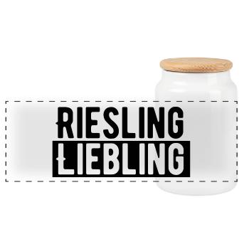 Riesling Liebling - Panorama Keksdose mit Holzdeckel - Weiß - Vorne
