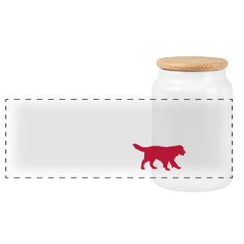 The Dog Walking Round 2 - Boîte à biscuits avec couvercle en bois - blanc - Devant