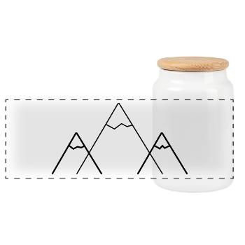 logo montagne - Boîte à biscuits avec couvercle en bois - blanc - Devant