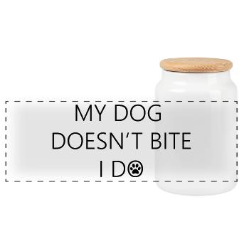 Shirt drôle de chien - chemise de chien drôle - Boîte à biscuits avec couvercle en bois - blanc - Devant