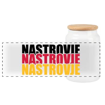 Nastrovje Germany Germany Fan Shirt - Panoramic Cookie Jar with Wooden Lid - white - Front
