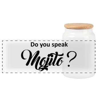 Do you speak mojito? - Panoramic Cookie Jar with Wooden Lid - white - Front