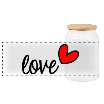 LIEBE. GERADE VERHEIRATET. VALENTINSTAG. JUNGGESELLINNENABSCHIED - Panorama Keksdose mit Holzdeckel - Weiß - Vorne