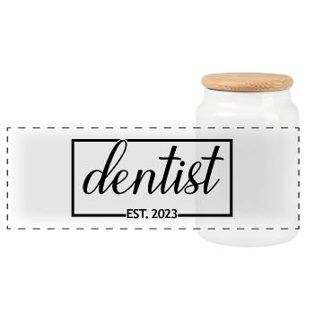 Dentiste Est. 2023 Diplômé en dentisterie Étudiant - Boîte à biscuits avec couvercle en bois - blanc - Devant