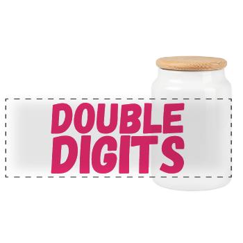 Cadeau de 10e anniversaire, 10 ans, pour garçons et filles - Boîte à biscuits avec couvercle en bois - blanc - Devant