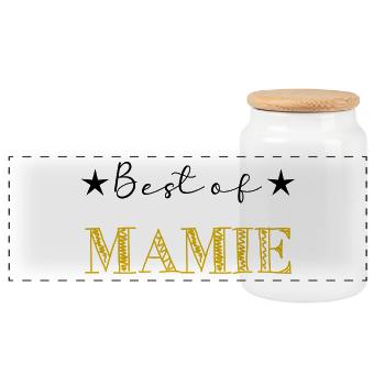 GRANNY. MOTHER's DAY. HAPPY BIRTHDAY GRANNY. I LOVE YOU - Panoramic Cookie Jar with Wooden Lid - white - Front