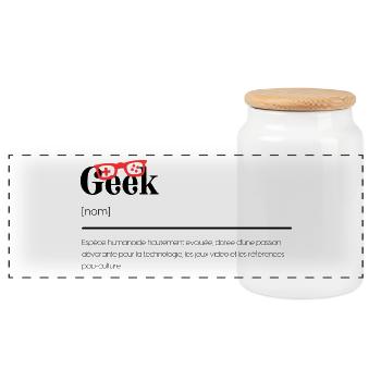 Cadeaux Geek - définition humour geek - Boîte à biscuits avec couvercle en bois - blanc - Devant