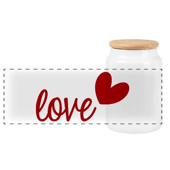 HEART. SAINT VALENTINE. bachelorette party. I LOVE YOU. I LOVE YOU - Panoramic Cookie Jar with Wooden Lid - white - Front