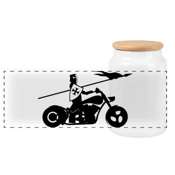 Motorrad - Boîte à biscuits avec couvercle en bois - blanc - Devant