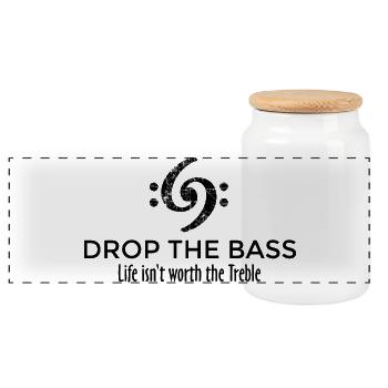 Drop the Bass 69 Vintage Black (FR) - Boîte à biscuits avec couvercle en bois - blanc - Devant