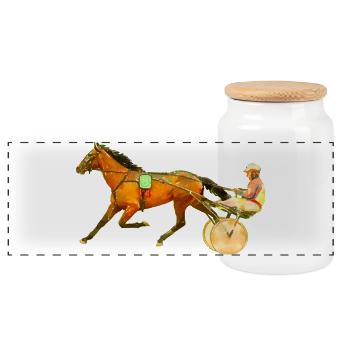 trotteur - Boîte à biscuits avec couvercle en bois - blanc - Devant
