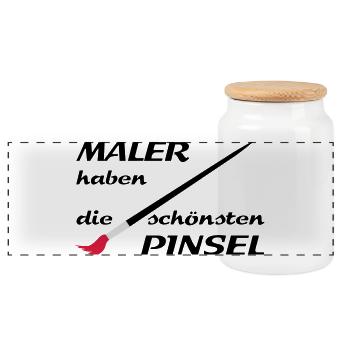 maler handwerker - Panorama Keksdose mit Holzdeckel - Weiß - Vorne