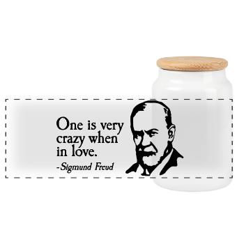On est très fou quand on aime le plaisir de la Saint-Valentin - Boîte à biscuits avec couvercle en bois - blanc - Devant