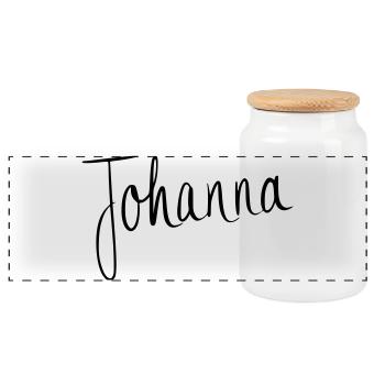 Johanna - Panorama Keksdose mit Holzdeckel - Weiß - Vorne
