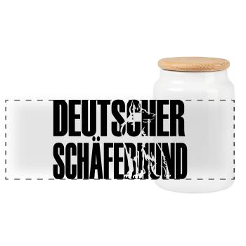 Deutscher Schäferhund - Panorama Keksdose mit Holzdeckel - Weiß - Vorne