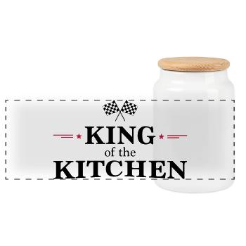 King of the Kitchen - Panorama Keksdose mit Holzdeckel - Weiß - Vorne
