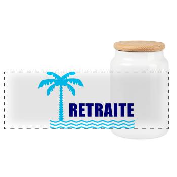 RETRAITE. BONNE RETRAITE. JOYEUSE RETRAITE - Boîte à biscuits avec couvercle en bois - blanc - Devant