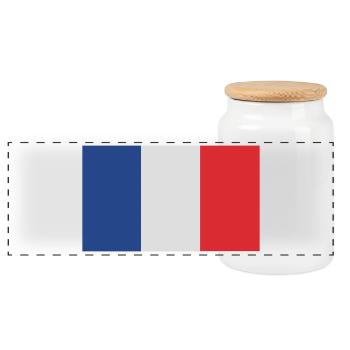 France - Boîte à biscuits avec couvercle en bois - blanc - Devant