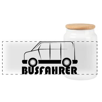 busfahrer bus auto van suv symbol Logo icon Grafik - Panorama Keksdose mit Holzdeckel - Weiß - Vorne