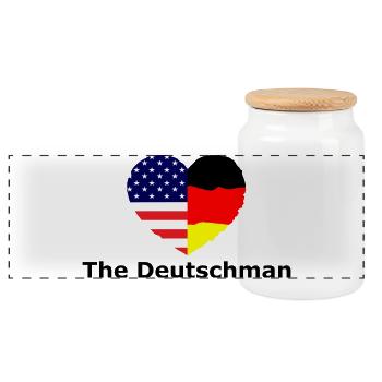 The Deutschmann - Panoramic Cookie Jar with Wooden Lid - white - Front