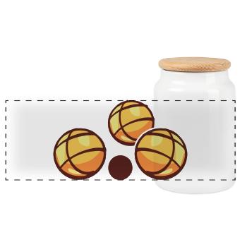 Boules balls for boules and petanque players - Panoramic Cookie Jar with Wooden Lid - white - Front
