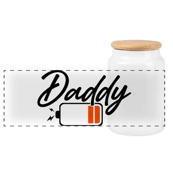 ID Monogram en orange vif - Boîte à biscuits avec couvercle en bois - blanc - Devant