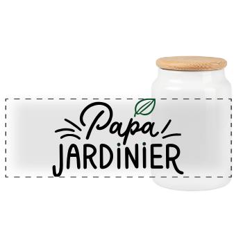 Cadeau Unique : Papa Jardinier ! - Boîte à biscuits avec couvercle en bois - blanc - Devant