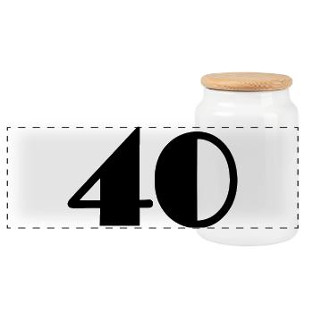 40. 40 ANS. 40e ANNIVERSAIRE. ANNIVERSAIRE 40 ANS. - Boîte à biscuits avec couvercle en bois - blanc - Devant