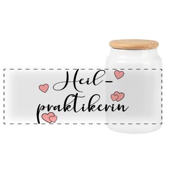 BERUFUNG HEILPRAKTIKERIN - Panorama Keksdose mit Holzdeckel - Weiß - Vorne