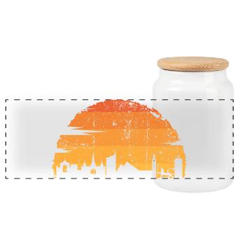Sunset Skyline Rider - Panorama Keksdose mit Holzdeckel - Weiß - Vorne