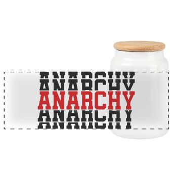t-shirt Anarchy t-shirt gift idea stacked text - Panoramic Cookie Jar with Wooden Lid - white - Front