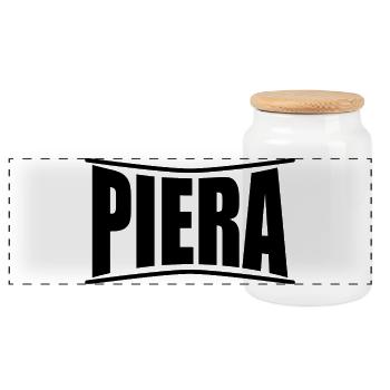 Tee shirt Piera idée cadeau t-shirt - Boîte à biscuits avec couvercle en bois - blanc - Devant