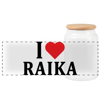 T-Shirt I love Raika T-Shirt Geschenkidee - Panorama Keksdose mit Holzdeckel - Weiß - Vorne