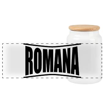 Romana t-shirt t-shirt idée cadeau - Boîte à biscuits avec couvercle en bois - blanc - Devant