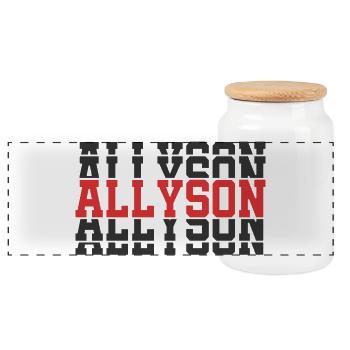 t-shirt Allyson t-shirt idée cadeau texte empilé - Boîte à biscuits avec couvercle en bois - blanc - Devant
