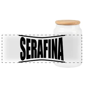 Serafina t-shirt t-shirt gift idea - Panoramic Cookie Jar with Wooden Lid - white - Front