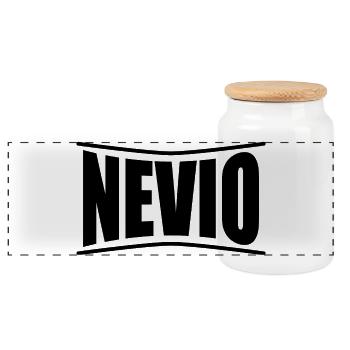 t-shirt Nevio t-shirt gift idea - Panoramic Cookie Jar with Wooden Lid - white - Front