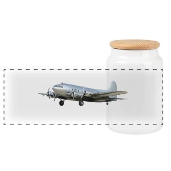Model 307 Stratoliner - Panorama Keksdose mit Holzdeckel - Weiß - Vorne