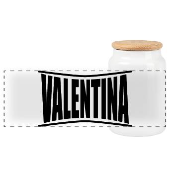 Valentin T-Shirt T-Shirt Geschenkidee - Panorama Keksdose mit Holzdeckel - Weiß - Vorne