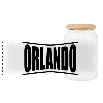 Orlando t-shirt t-shirt gift idea - Panoramic Cookie Jar with Wooden Lid - white - Front