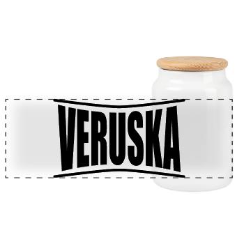 Veruska T-Shirt T-Shirt Geschenkidee - Panorama Keksdose mit Holzdeckel - Weiß - Vorne