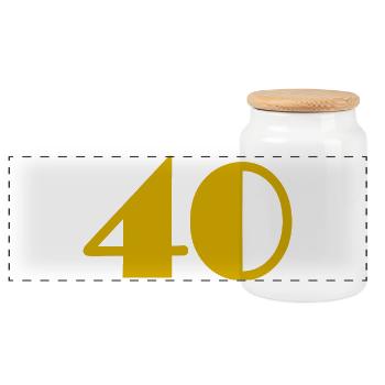 40. 40 ANS. 40e ANNIVERSAIRE. ANNIVERSAIRE 40 ANS. - Boîte à biscuits avec couvercle en bois - blanc - Devant