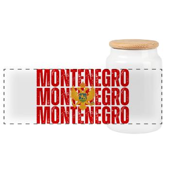 Flagge von Montenegro - Panorama Keksdose mit Holzdeckel - Weiß - Vorne