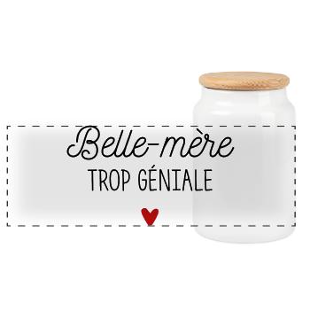 Belle-mère trop géniale - Boîte à biscuits avec couvercle en bois - blanc - Devant