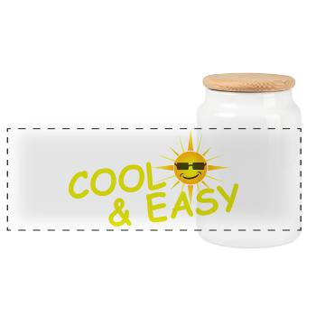 COOL & EASY - Panoramic Cookie Jar with Wooden Lid - white - Front