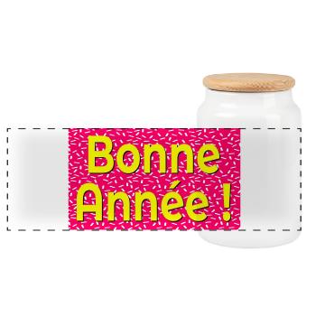 BONNE ANNÉE MEILLEURS Vœux - Boîte à biscuits avec couvercle en bois - blanc - Devant