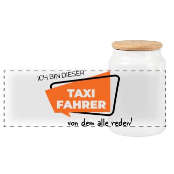 Ich bin dieser Taxifahrer von dem alle reden - Panorama Keksdose mit Holzdeckel - Weiß - Vorne