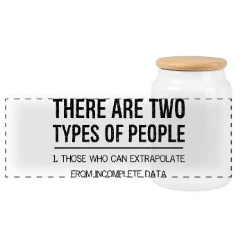 Il y a deux types de personnes qui extrapolent - Boîte à biscuits avec couvercle en bois - blanc - Devant