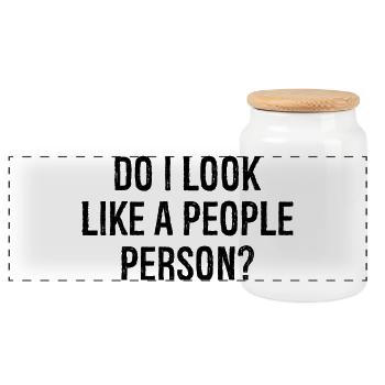 do I look like a people person - Panorama Keksdose mit Holzdeckel - Weiß - Vorne